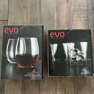 Evo Set of Wine Glasses and Rocks Glasses